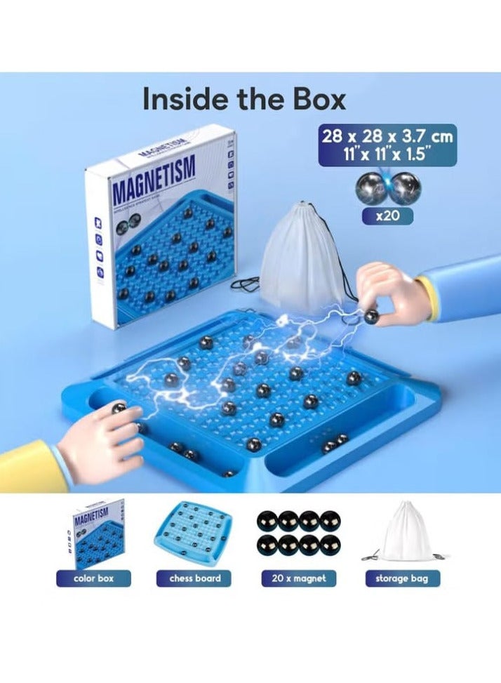 Magnetic Chess Game Set with Pieces, Cluster Rocks Board for Adults Kids 6 8 12 Strings Family Night, Portable Tabletop Strategy (Design 3) - Image 1